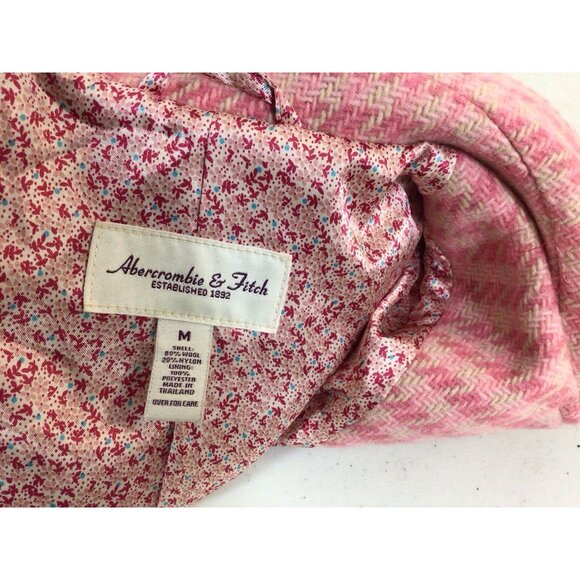 Abercrombie & Fitch Plaid Wool Coat Preppy Ella Woods Womens Medium - Picture 5 of 6